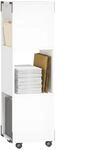 HOMCOM Rollcontainer mit 3 Offenen F&auml;chern 33,5 x 33,5 x 111 cm Wei&szlig; 