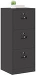 vidaXL Aktenschrank Schwarz 45,5 x 42 x 106,5 cm Kaltgewalzter Stahl