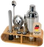 Intirilife 12-teiliges Edelstahl Cocktail-Shaker Set mit Bambus-St&auml;nder - 27.5...