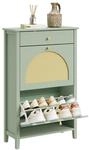 SoBuy Schuhschrank Schmal - 2 T&uuml;ren 1 Schublade 62x25x97cm Flur | Schuhkipper...