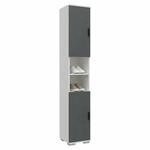 VCM Schuhschrank schmaler Holz Hochschrank mit 2 T&uuml;ren & 8 F&auml;chern,...