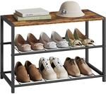WOLTU Schuhregal 3 Ebenen, Schuhablage mit Sitzbank, 63x43x30 cm | Schuhst&auml;nder