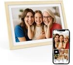 XORO CPF 10PF - 10,1 Zoll WiFi Digitale Bilderrahmen, IPS Touch, Buchenholz 