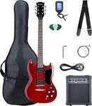 McGrey Rockit Double Cut Komplettset E-Gitarre (8-teiliges Anf&auml;ngerset mit...