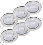 Oktaplex 6er Set Sedan Einbaustrahler LED 230V Deckenspots 35mm Einbautiefe 