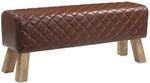 vidaXL Bank 110 x 30 x 45 cm Echtes Leder Diamant-Braun