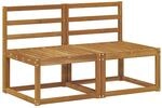 vidaXL 2 St&uuml;ck Outdoor Mittelsofa Massivholz Akazie Natur