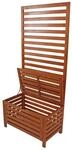 Jardinion Sitzbank mit Stauraum 45 x 80 x 180cm Braun Eukalyptus Holz |...