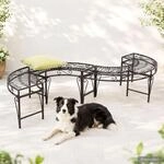 DanDiBo Gartenbank Metall S-Form Braun 96188 | Wetterfest, Sitzbank, Parkbank,...