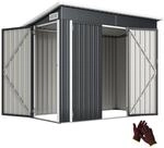 Outsunny Metall Ger&auml;tehaus 2,68 m&sup2; Ger&auml;teschuppen 234x132x185 cm Dunkelgrau 
