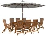 vidaXL 9-teilige Garten-Essgruppe 9 STK. Natur Massivholz Akazie |...