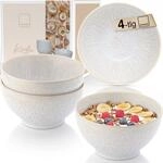 S&auml;nger Korfu M&uuml;slischalen Set 4 Personen aus Steingut, Beige, 600 ml | Bowl
