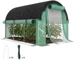 Outsunny Gew&auml;chshaus 3 x 2 x 2 m Foliengew&auml;chshaus mit 6 Fenster Gr&uuml;n 