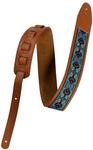 Gitarrengurt Kunstleder Braun, 1400mm L&auml;nge, 64mm Breite, Verstellbarer Gurt...