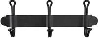 WENKO Hakenleiste Nostalgie Trio, Stahl, 22 x 8.5 x 5 cm, Schwarz
