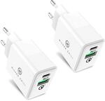 Wicked Chili 2X 20W Dual USB-Netzteil mit USB-A und USB-C Anschluss, Fast |...