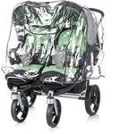 Chipolino DKT0004 Regenschutz Zwillingskinderwagen | Doppelsitzer Regenhaube,...