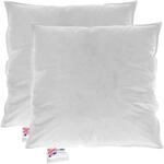 Homescapes F&uuml;llkissen 40x40 cm &ndash; 2er-Set Federkissen mit Daunen &...