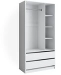 Vicco Kleiderschrank Elmo, Wei&szlig;, 100 x 200 cm | mit 2 Schubladen, zur...