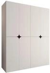 Mirjan24 Kleiderschrank Kinku 160 mit 8 T&uuml;ren (Wei&szlig;) | Schlafzimmerschrank mit
