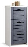 VCM Midischrank &ndash; schmaler Badschrank mit 3 Schubladen, H. 76 x B. 38 x T. 28...