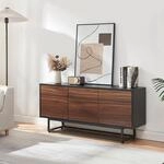 [en.casa] Lowboard Boxholm mit 3 T&uuml;ren 120x30x55 cm Schwarz/Walnussoptik 
