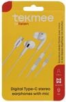 TEKMEE Kopfh&ouml;rer, USB C, kabelgebunden, Typ C, HiFi Stereo Intra Ear mit...