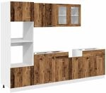 vidaXL 7-TLG. K&uuml;chenschrank-Set Lyon Altholz-Optik Holzwerkstoff