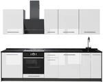 Vicco K&uuml;chenzeile Fame-Line, Wei&szlig; Hochglanz/Anthrazit, 280 cm | 9 Module &middot;