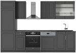 Vicco K&uuml;chenzeile Fame-Line, Anthrazit-Gold Landhaus, 300 cm | 8 Module &middot;