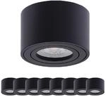 Oktaplex 9 St&uuml;ck LED Aufbaustrahler Lile Schwarz dimmbar 5W 380lm | 230V, 3000K