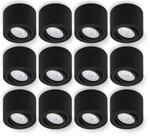 Oktaplex 12 St&uuml;ck LED Aufbauspot Lile Schwarz dimmbar 4,9W 370lm | 230V, 2700K