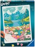 Ravensburger CreArt 12023207 - Blumenmeer am Bergsee - Malen nach Zahlen Erwachsene,