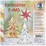 Ursus 38045599 - Faltbl&auml;tter X-Mas, 110 g, 30 Blatt Shimmer paper sortiert in 10