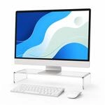 Relaxdays Monitorst&auml;nder, Acryl, ergonomisch, transparent | H x B x T: 10 x 50...