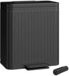 HOMCOM M&uuml;lleimer K&uuml;che Treteimer mit M&uuml;llbeutel 2 x 20 Liter Schwarz 