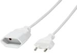 LogiLink Netzkabel Stromverl&auml;ngerung Euro CEE 7/16 Stecker zu Buchse, 2m, wei&szlig;