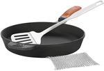 GR&Auml;WE CI 350 Gusseisenpfanne &Oslash; 24 cm, Bratpfanne aus Gusseisen, Pfannen-Set...