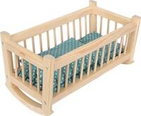 small Foot Puppenwiege Natur, hochwertiges Puppenbett aus Holz, mit extragro&szlig;er