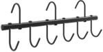 vidaXL Trensenhalter mit 9 Drehhaken Schwarz Stahl