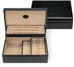 Windrose Charmbox mit 2 herausnehmbaren Eins&auml;tze merino/schwarz