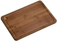 Kesper 59391 | Schneidebrett mit Saftrille aus dunklem Bambus Ma&szlig;e 38 x 25 x 1,6 cm,