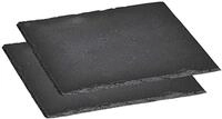 Kesper 38109 Servierplatte, 2er Pack, Schieferplatte, Buffet-Platte, aus Schiefer,