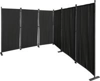 QUICK STAR Paravent 6 Teilig 340x165cm Schwarz - Garten & Balkon Sichtschutz
