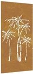 vidaXL Garten-Wanddeko 105x55 cm Cortenstahl Palmen-Design