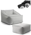 mokebo Gartensessel mit Hocker & Schutzh&uuml;lle 'Der Sunnyboy' Made in Germany,...