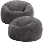 Icon Kingston Sitzsack Cord mit F&uuml;llung, 2er Pack, Grau | In Deutschland