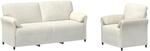 vidaXL Sofa Set 2 STK. Creme Samt