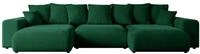 ALTDECOR Ecksofa mit Schlaffunktion U-Form Eskar-U 364x176x72 - Gr&uuml;n | Corner...