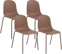 CLP 4er Set Stapelst&uuml;hle Hardin, Stuhl mit ergonomisch geformten Sitzschalen...